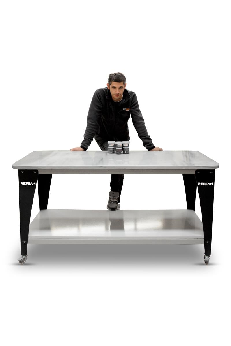 Marble Table With Shelf