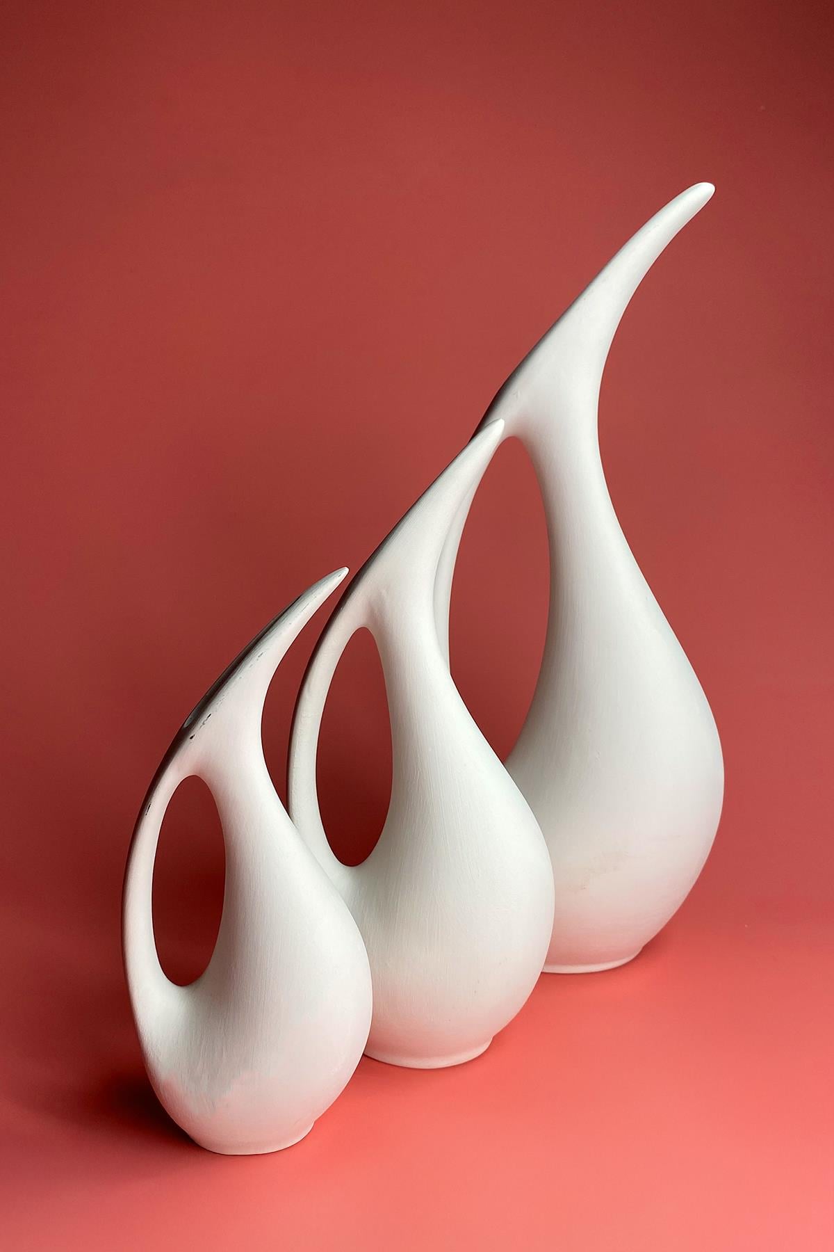 Vase Pélican en Biscuit Céramique