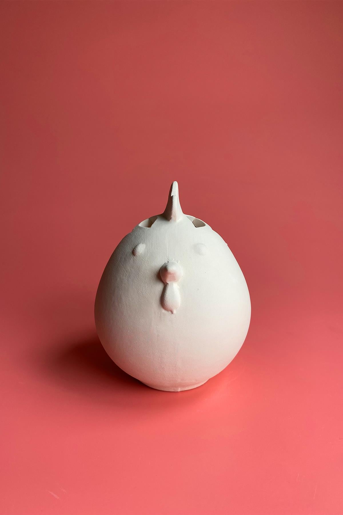 Chicken Candle Holder Ceramic Bisque