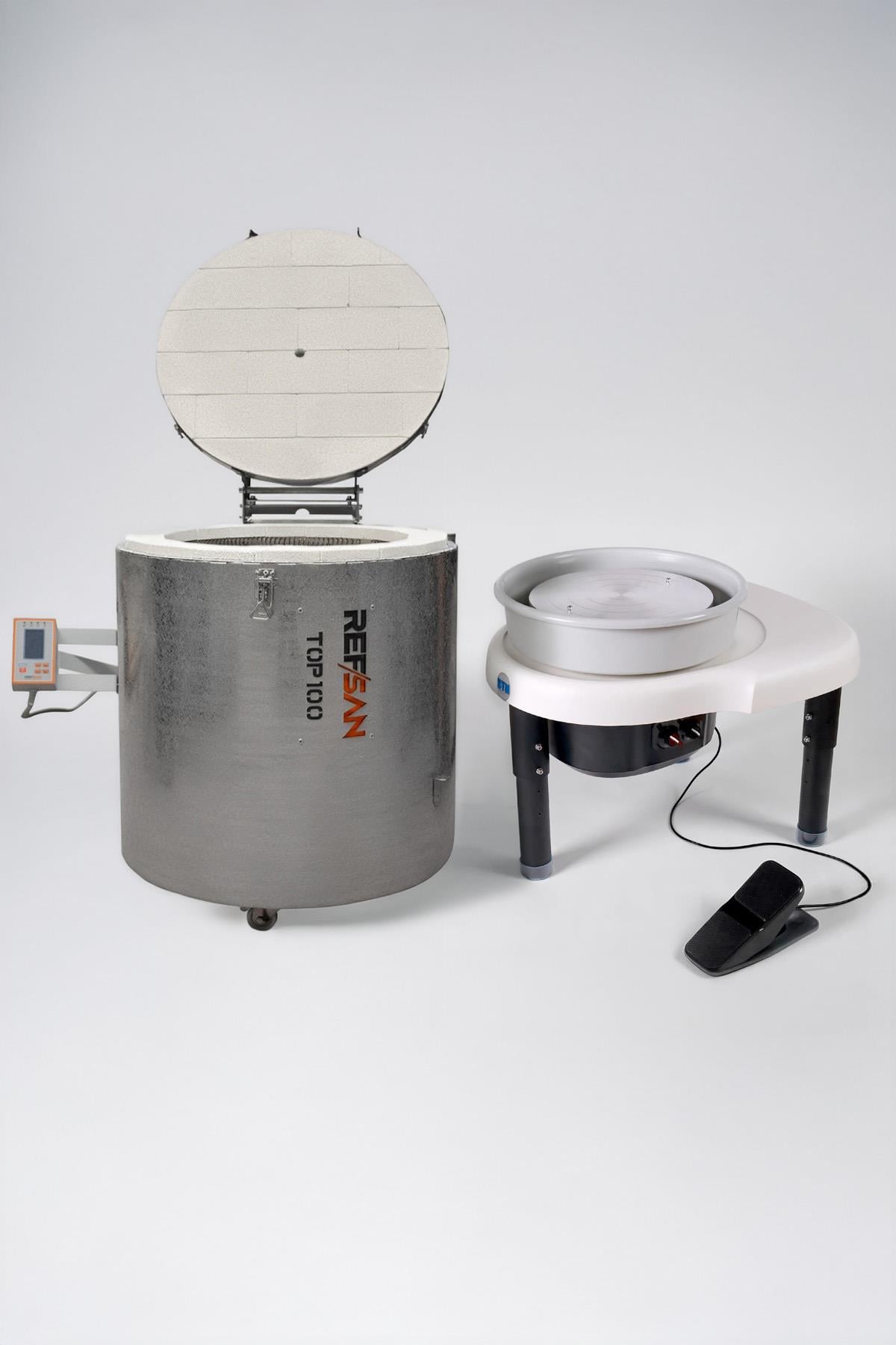 Top 100 1320°C Üstten Kapaklı Fırın + BTH Andromeda Çömlekçi Tornası Fırsat Paketi