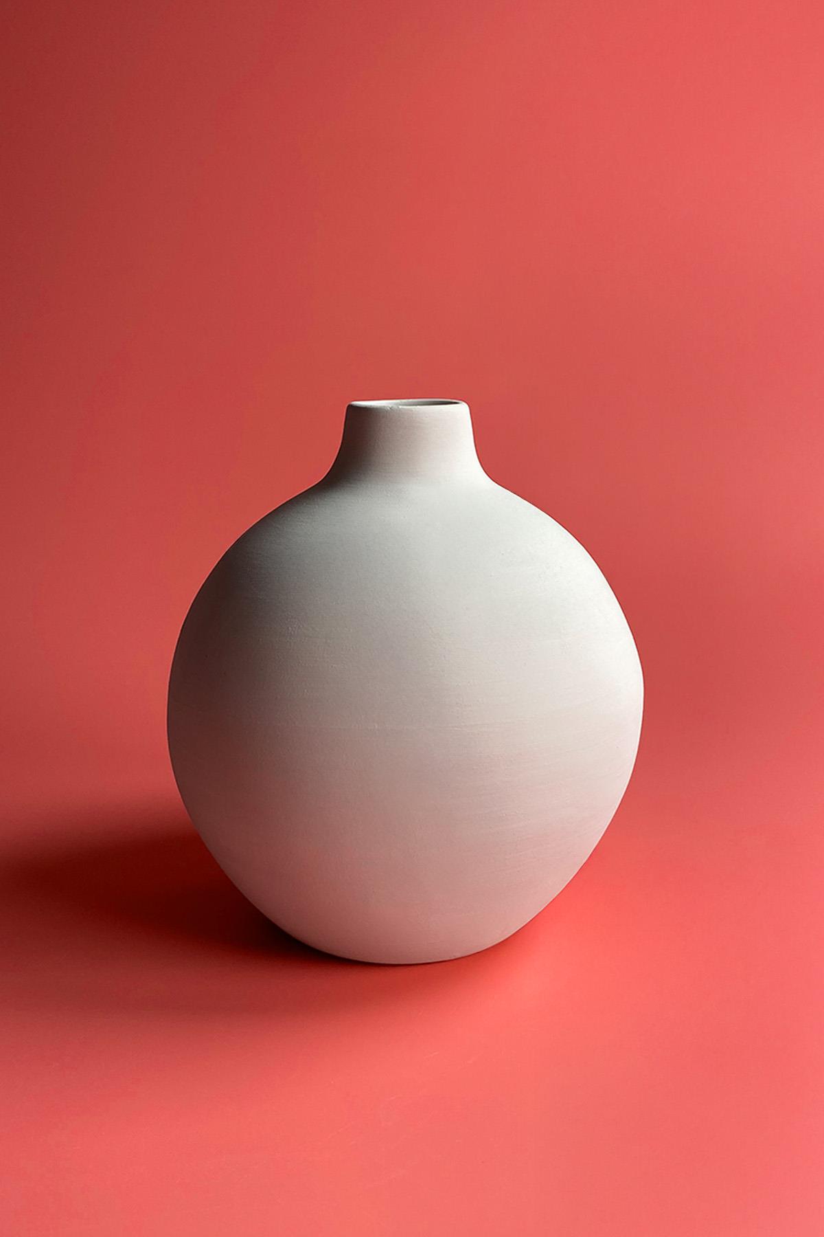 Ball Vase - Ceramic Bisque