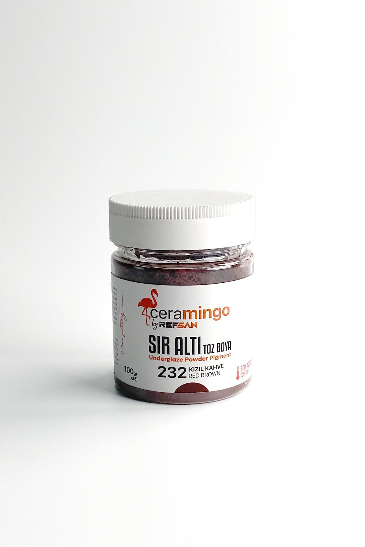 Underglaze Powder Dye 232 Red Brown