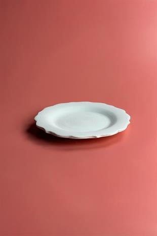 13 cm Rölyefli Kupa Fincan Tabağı - Seramik Bisküvi