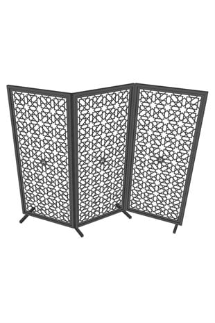 Geometrik Motifli Metal Paravan