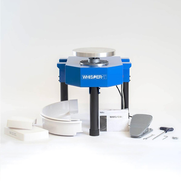 Nidec Shimpo Whisper-T pottery wheel in use in a studio