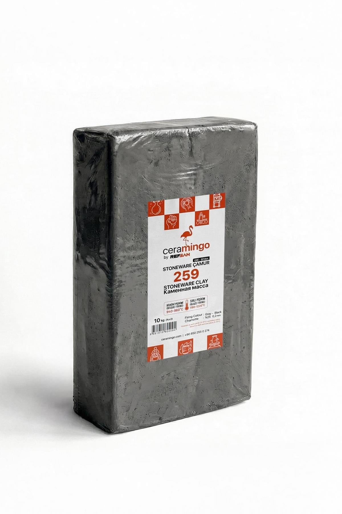 376 Stoneware Vakumlu Renkli Şamotlu Çamur 10 Kg
