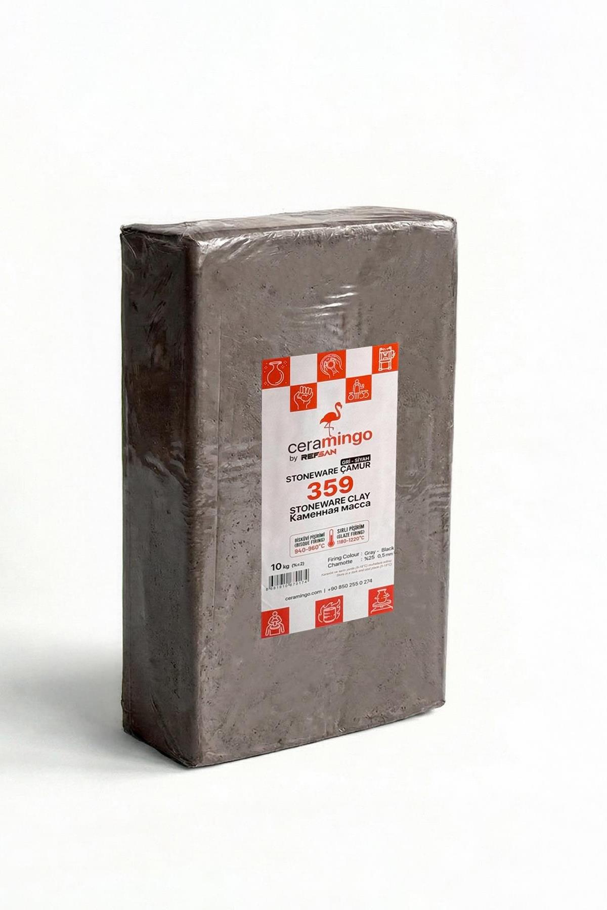 359 Gri-Siyah Stoneware Çamur Vakumlu 10 kg