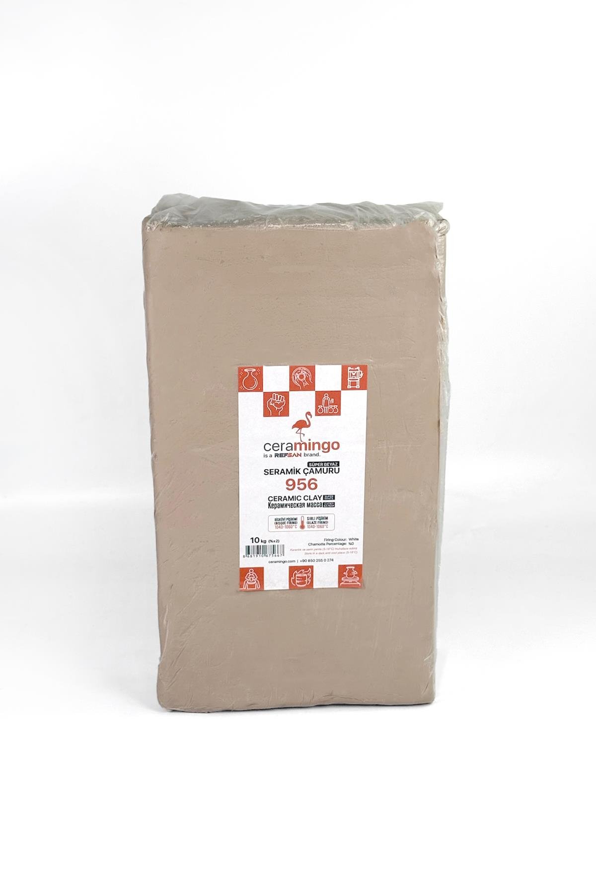 956 Süper Beyaz Seramik Çamuru Vakumlu 10 Kg