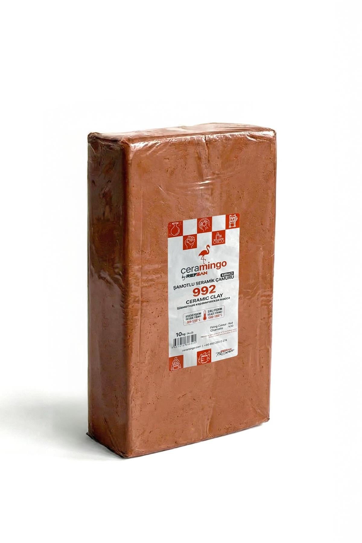 992 Kırmızı Şamotlu Çamur Vakumlu 10 Kg