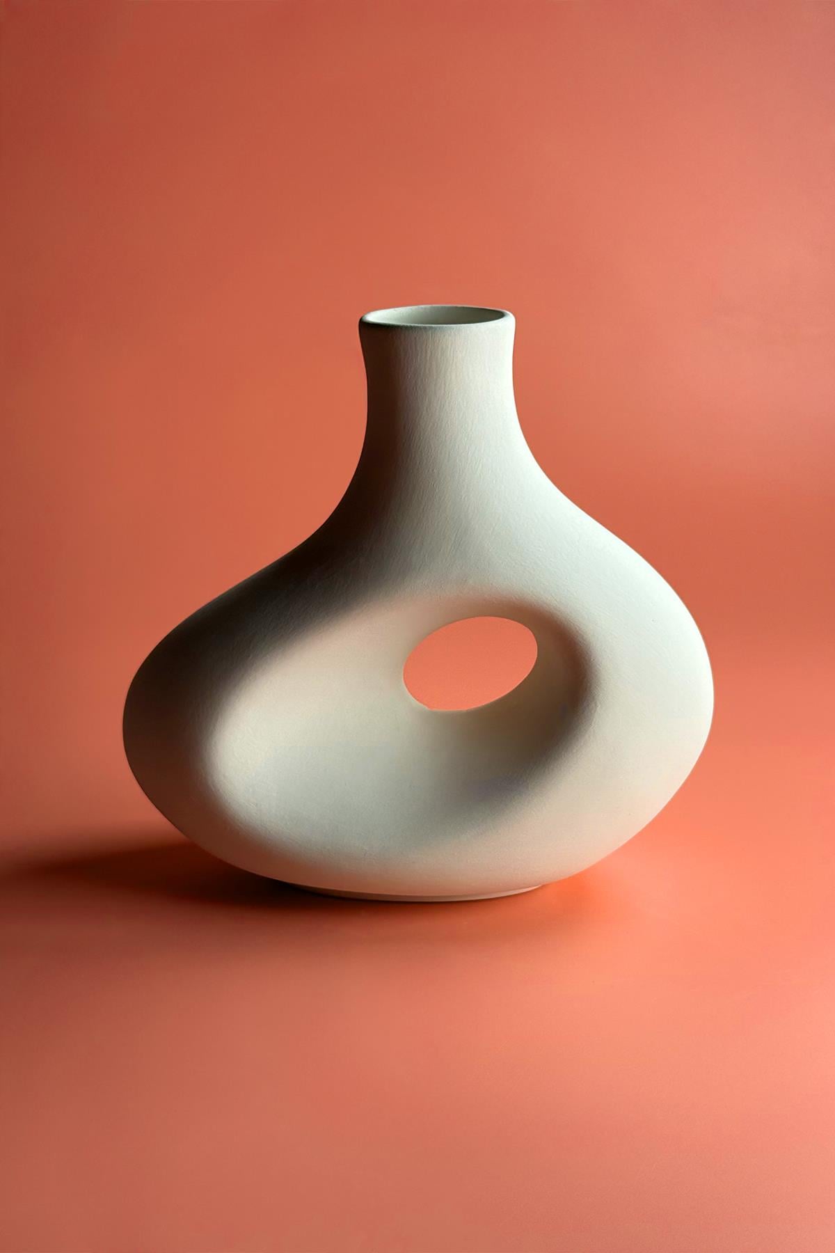 Asimetrik Vazo Model 2 Seramik Bisküvi