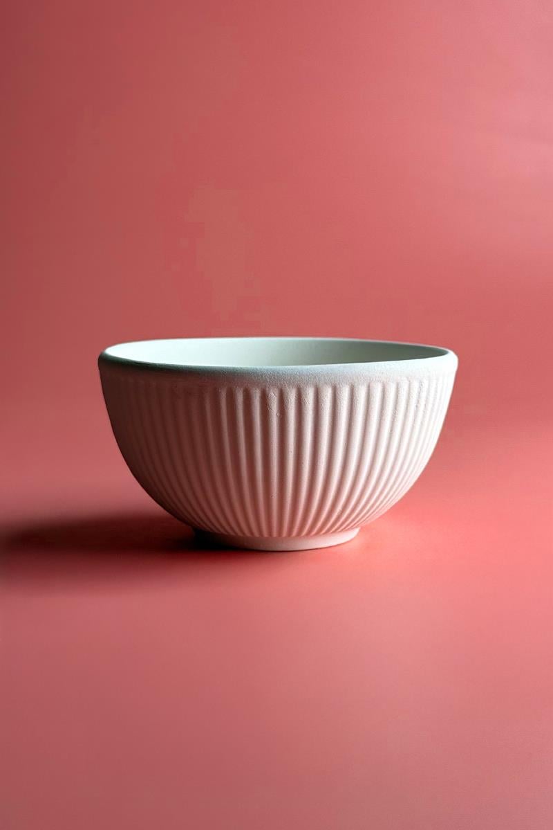 Çizgili Kase Seramik Bisküvi