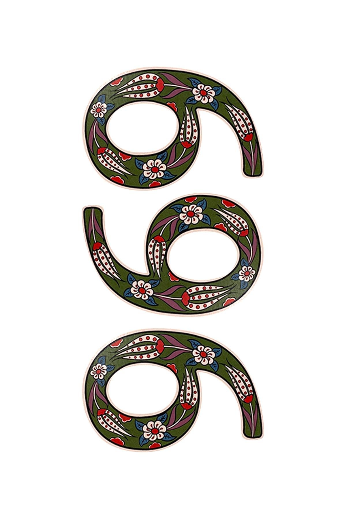 E108-6 Rakam Desenli Sır Altı Dekal 8x12 cm