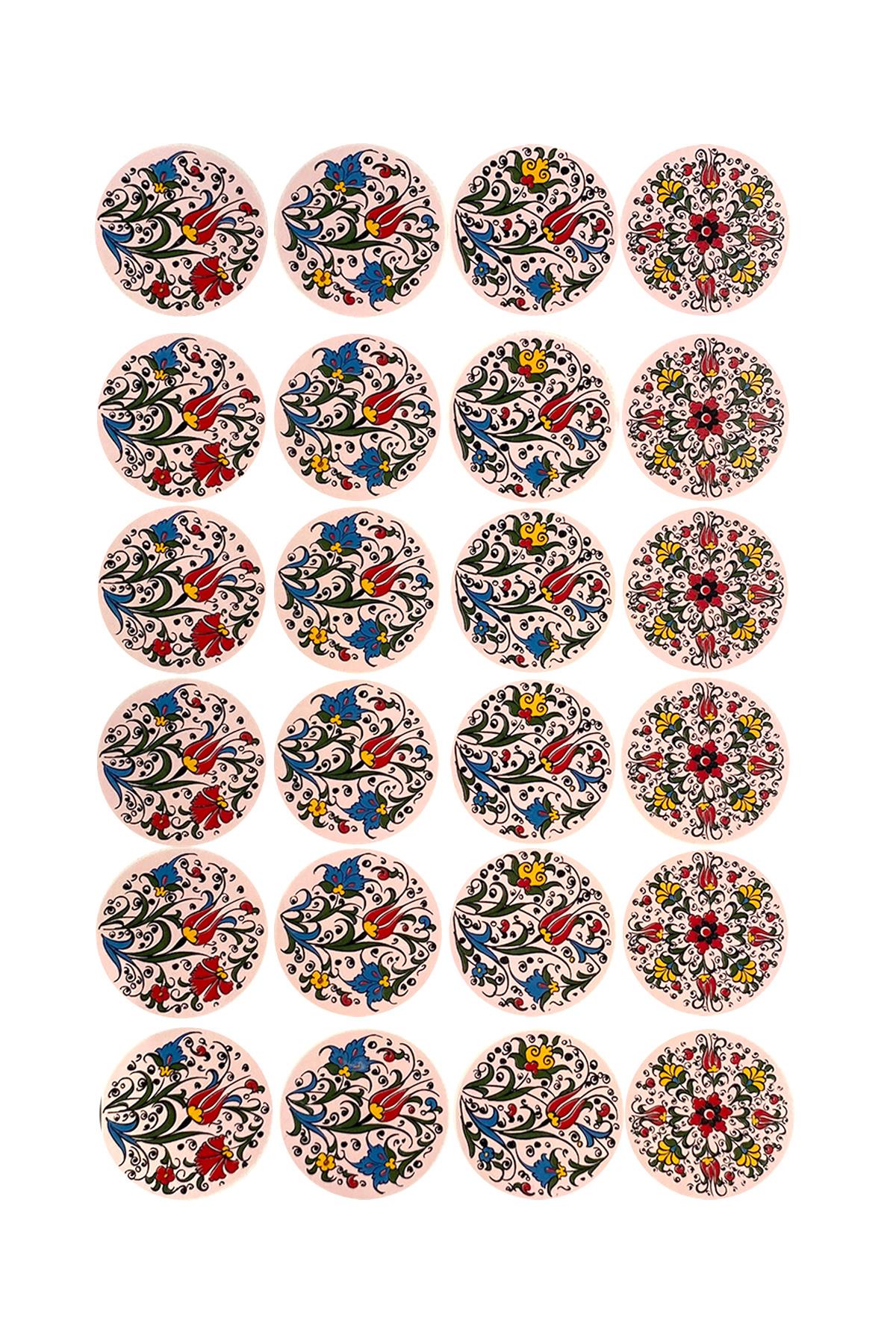 E214-1 Çini Desenli Sır Altı Dekal 25x38 cm