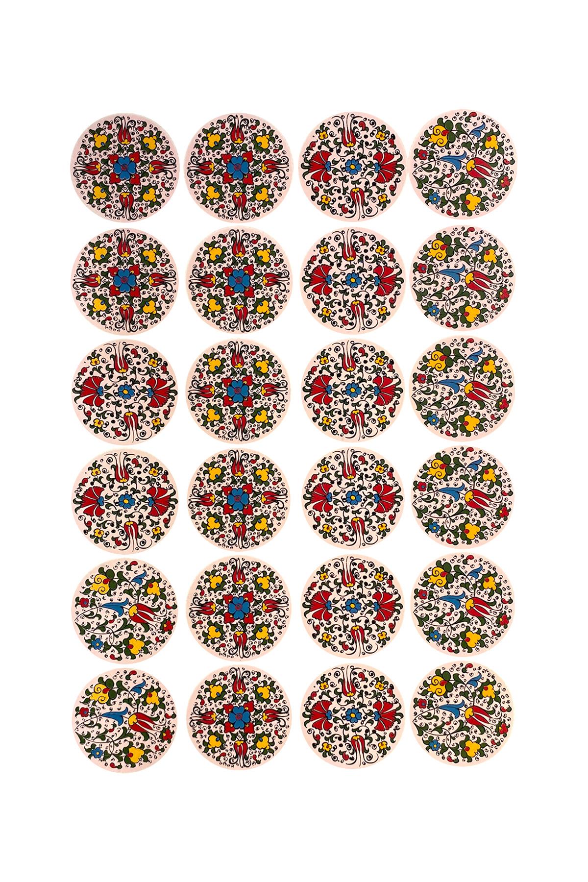 E214-4 Çini Desenli Sır Altı Dekal 25x32 cm