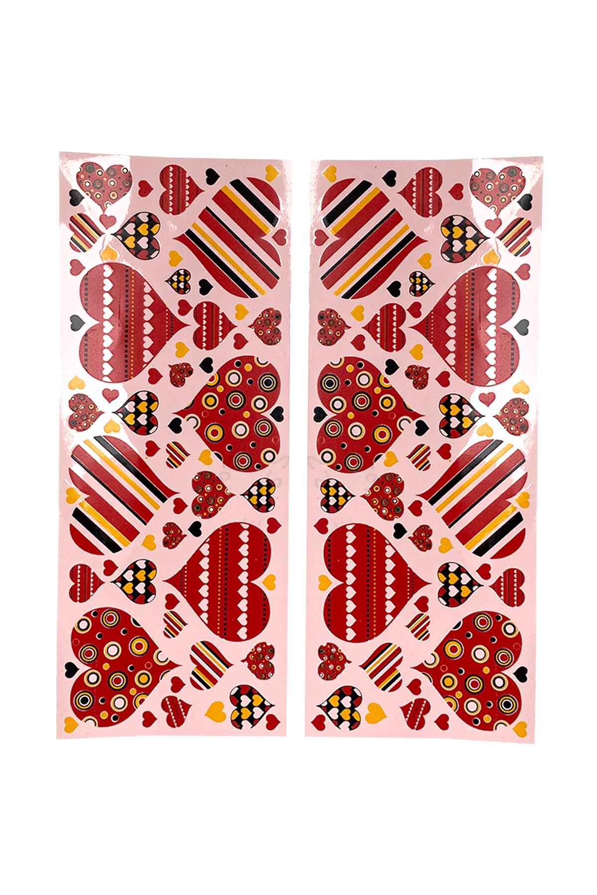 E222-1 Kalp Desenli Sır Altı Dekal 9x29 cm