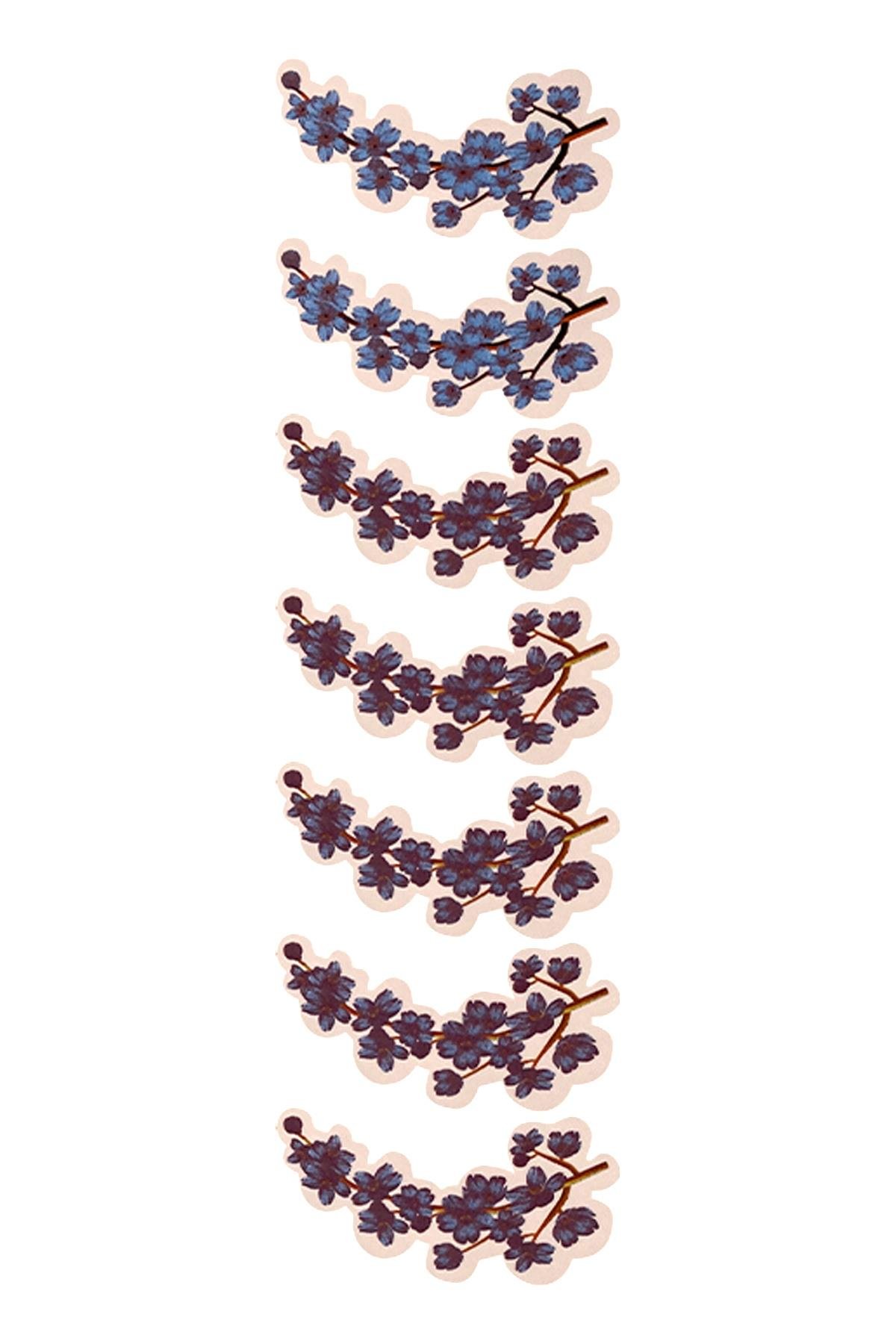 E261-1 Çiçek Desenli Sır Altı Dekal 8 cm