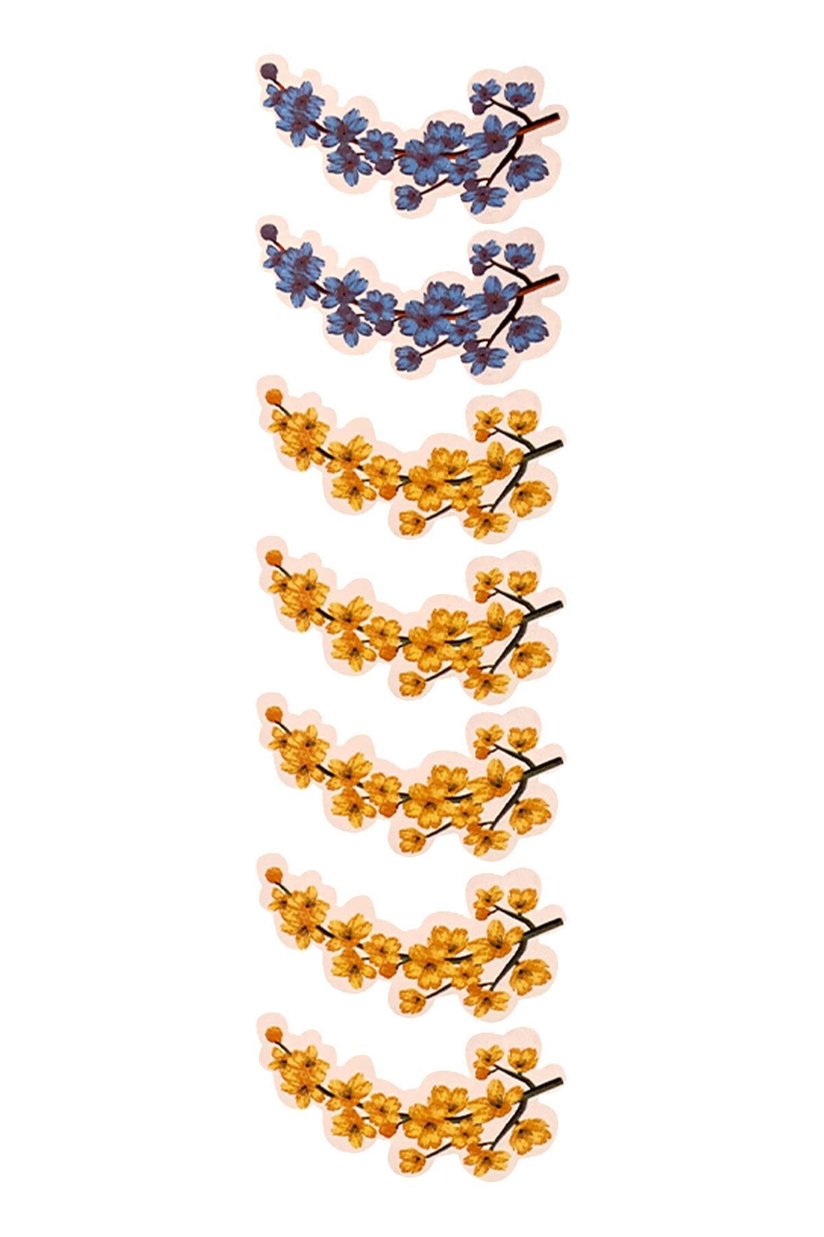 E261-3 Çiçek Desenli Sır Altı Dekal 8 cm