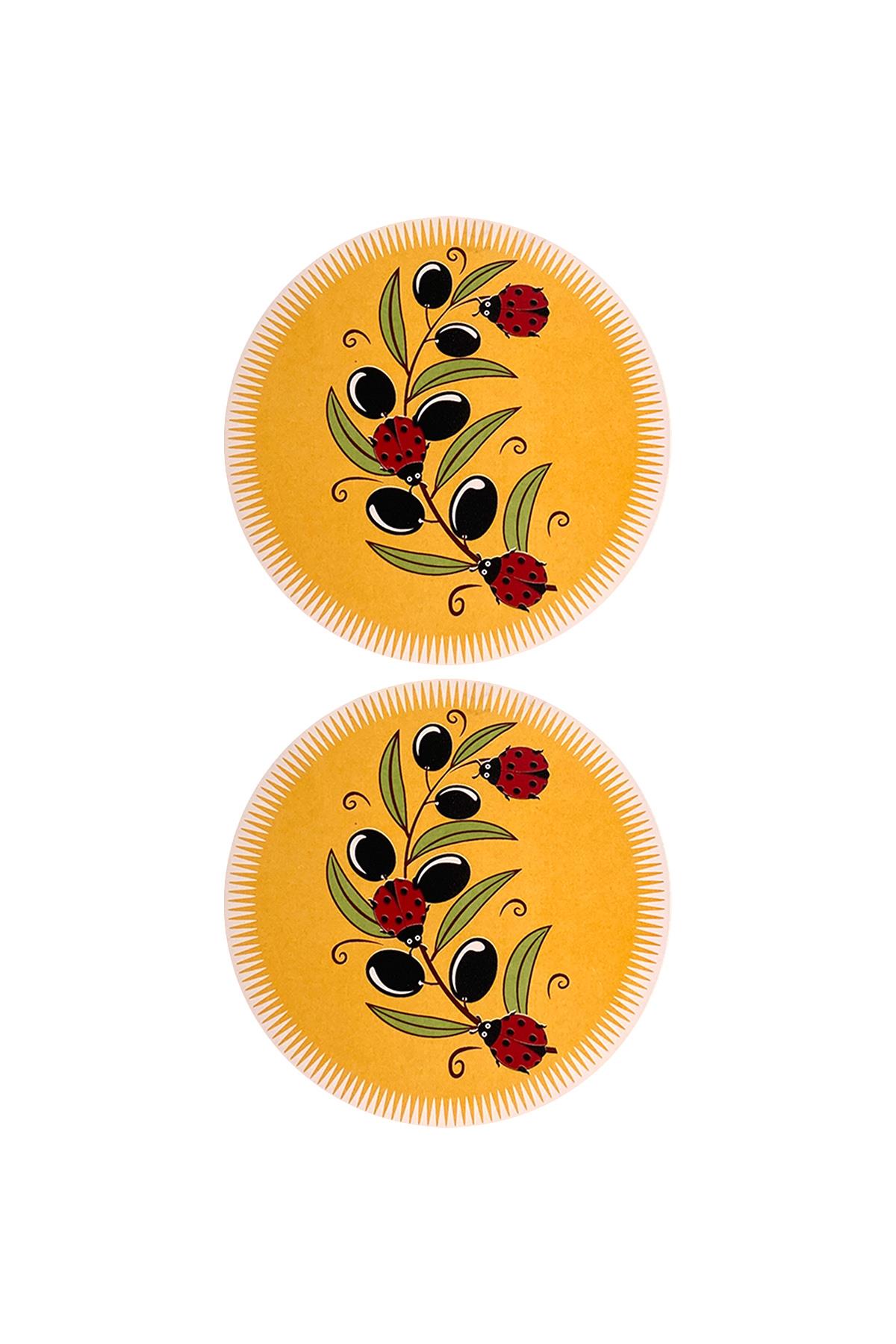 E306-2 Uğur Böceği Desenli Sır Altı Dekal 12 cm