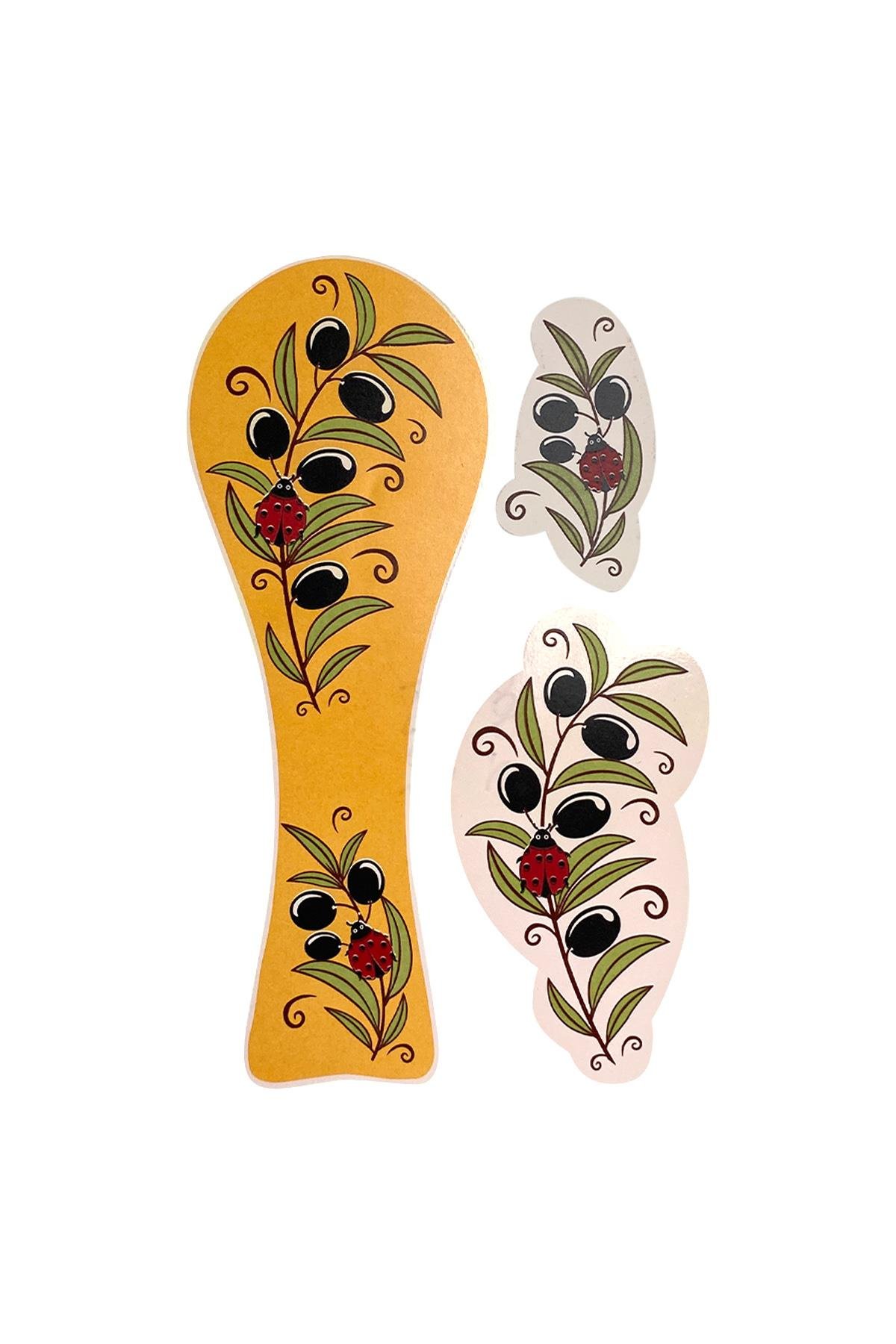 E306-8 Uğur Böceği Desenli Sır Altı Dekal 16x27 cm