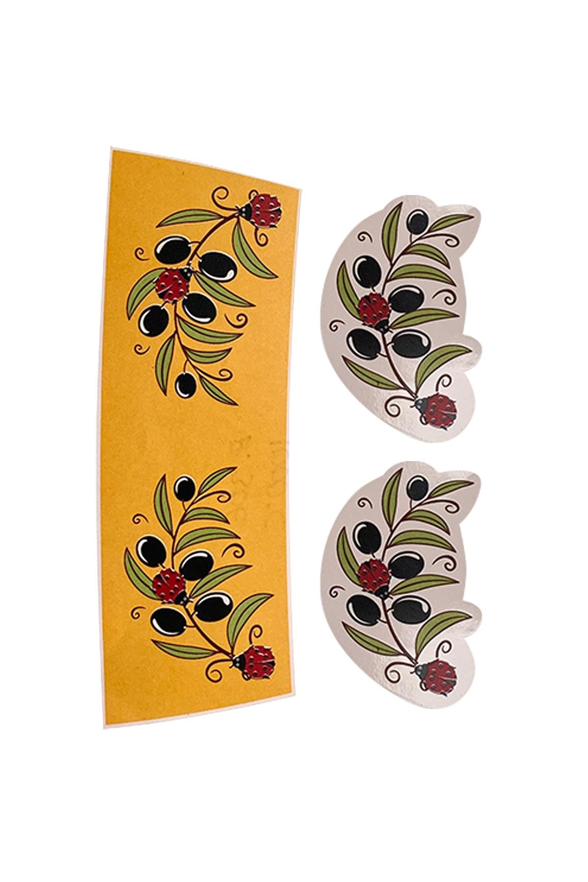 E306-9 Uğur Böceği Desenli Sır Altı Dekal 17x27 cm