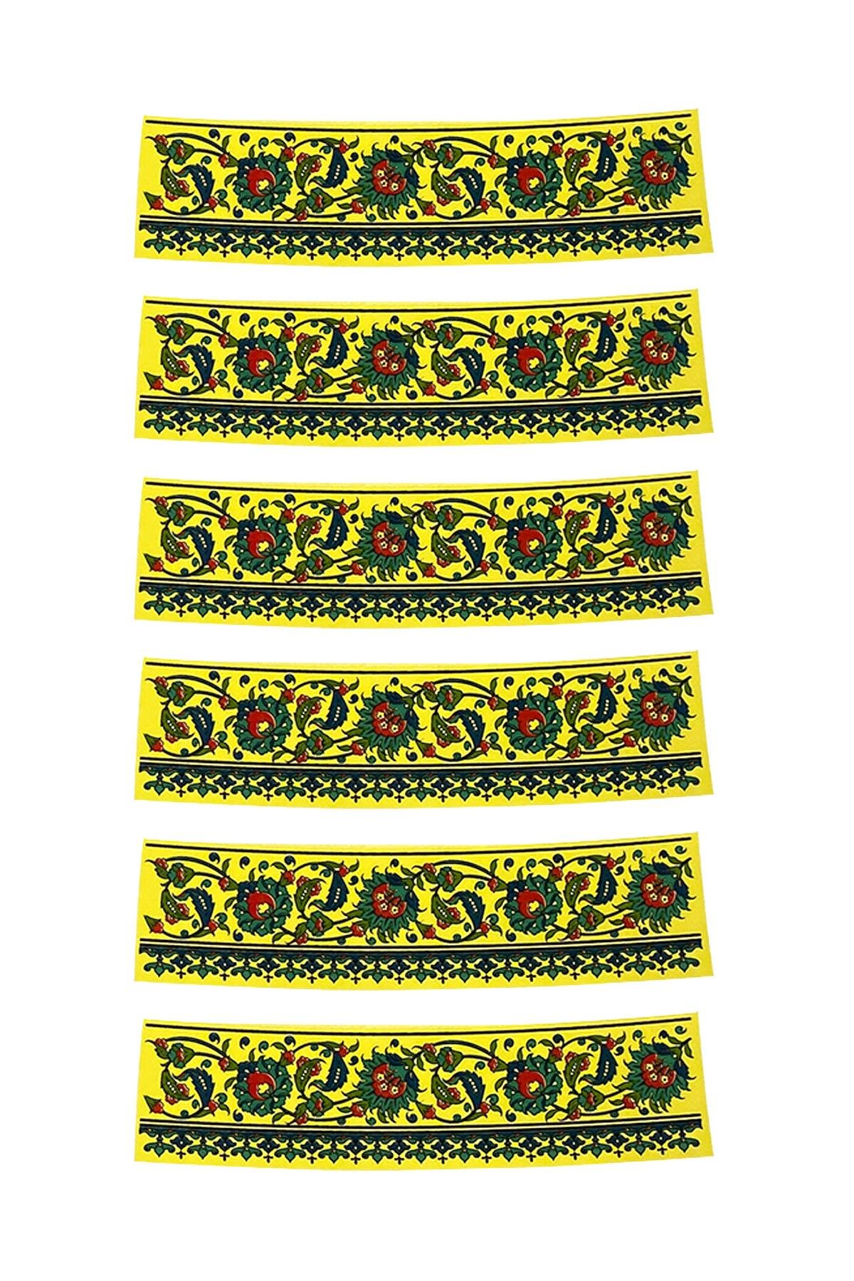 E563-1 Çini Desenli Sır Altı Dekal 4x15 cm