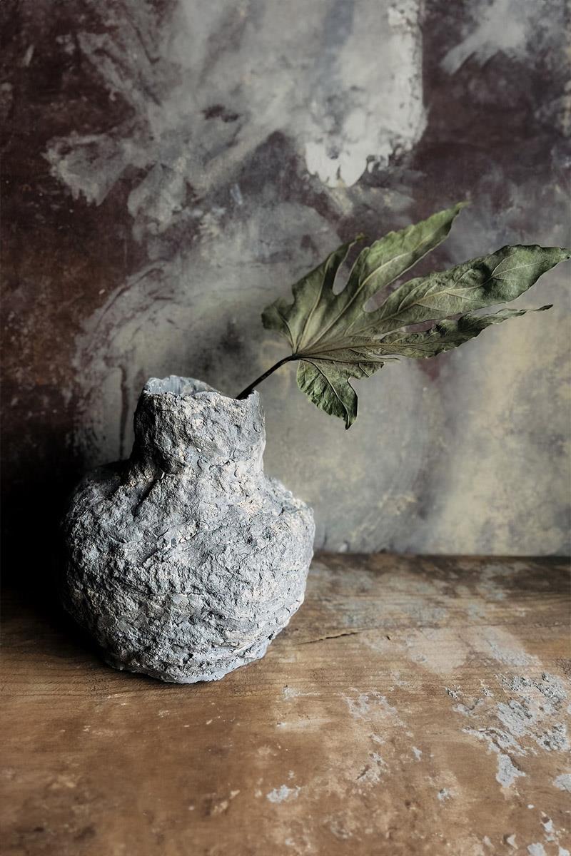 Grain El Yapımı Seramik Rustik Primitif Tasarım Vazo