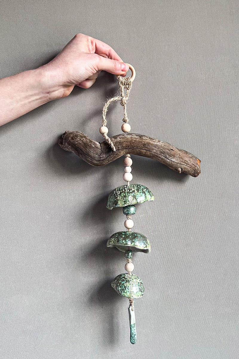 Hariken El Yapımı Seramik Rustik Rüzgar Çanı
