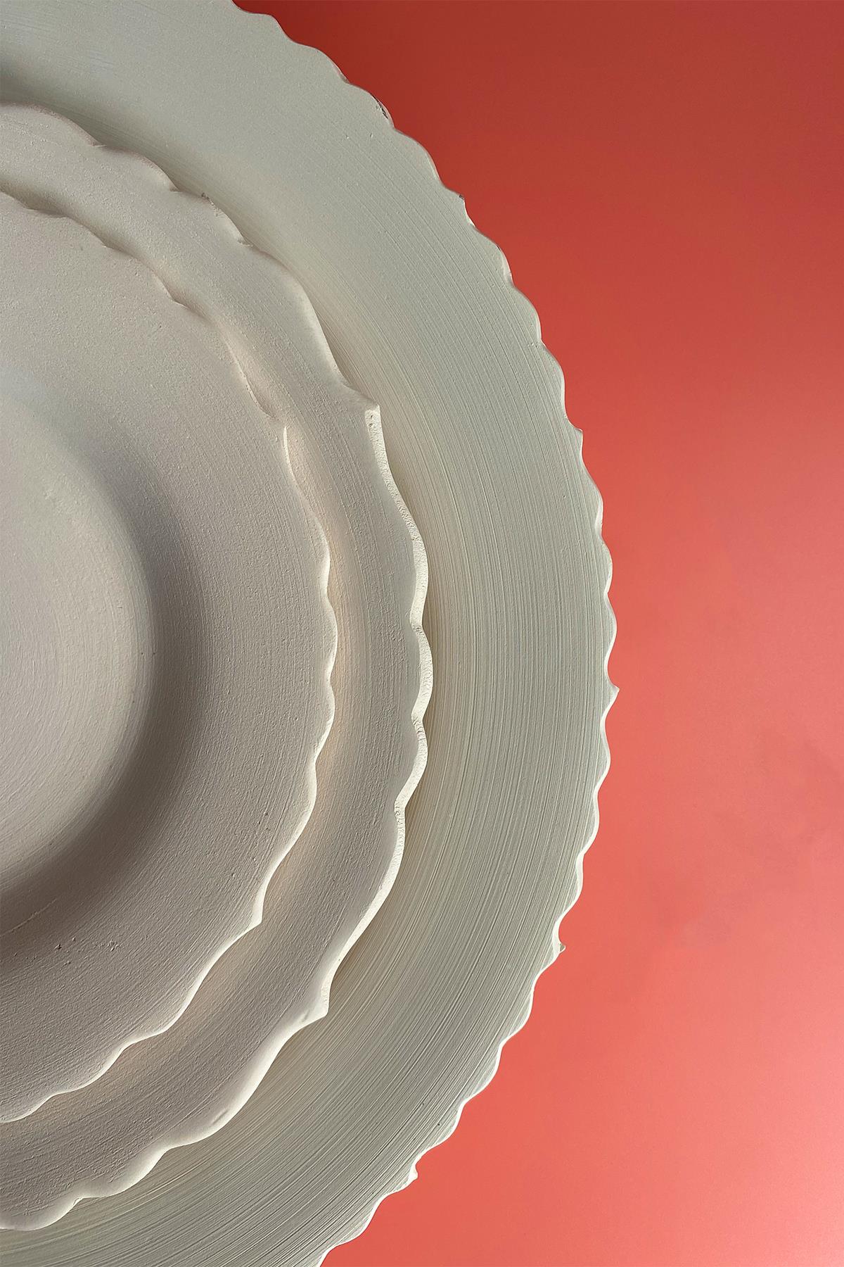 Большая глубокая плитка Bisque