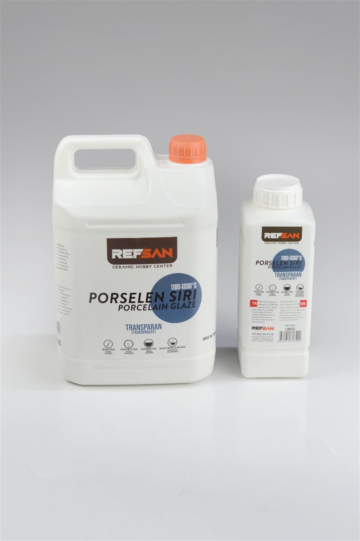Porcelain Glaze (Transparent) Ready (Liquid) Asst. 1180 °C