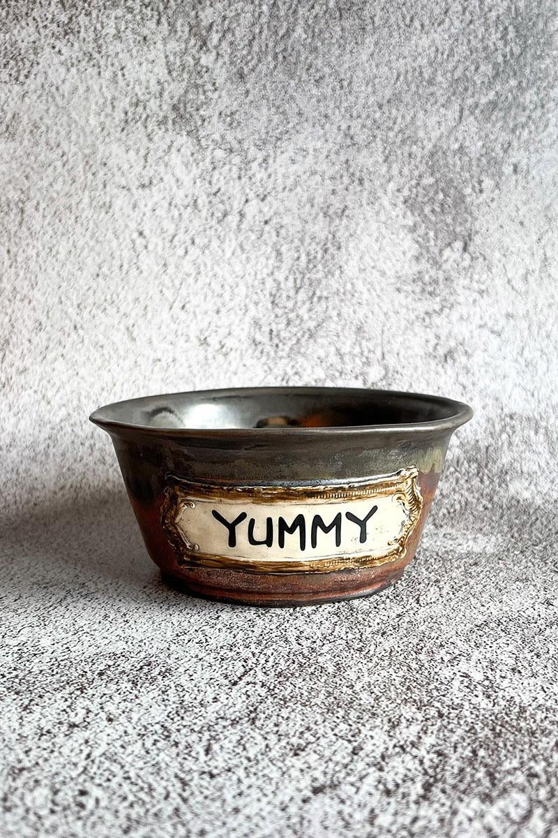 Yummy Bakır El Yapımı Seramik Porselen Küçük Boy Kedi Köpek Mama Su Kabı