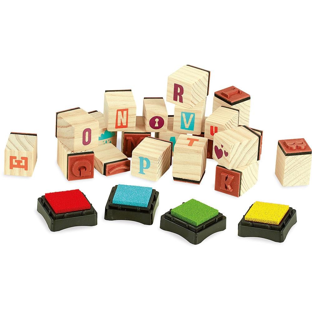 Vilac - First Printer's ABC Stamps - İlk Baskı ABC Mühürler Ahşap Oyuncaklar