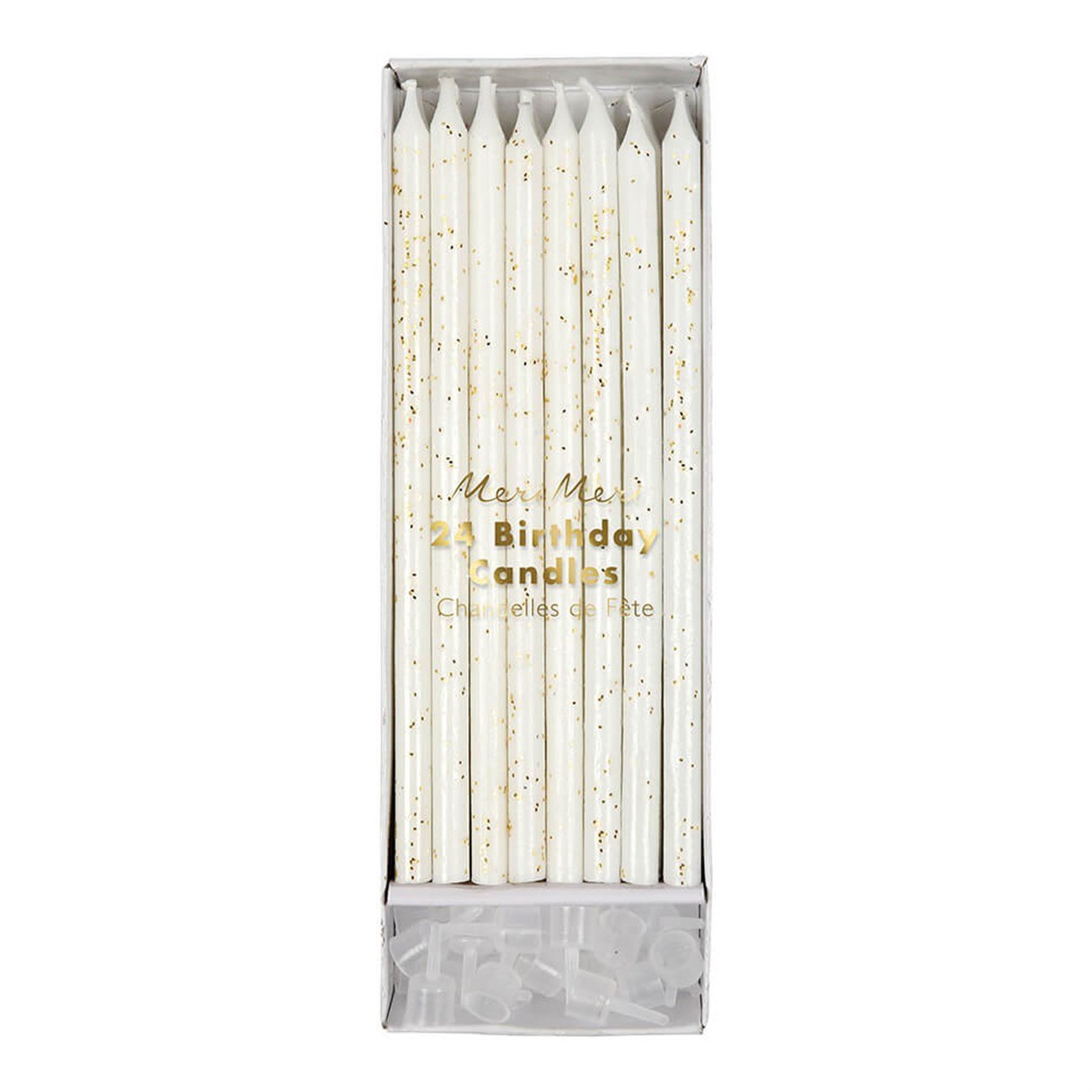 Meri Meri - Gold Glitter Candles - Altın Simli Mumlar