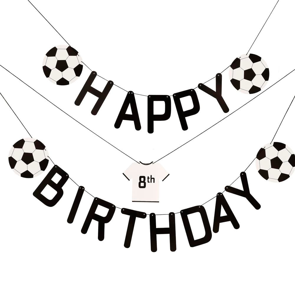 Ginger Ray - Bunting Football Birthday Customisable - Happy Birthday Futbol Asılan Süs Asılan Süsler