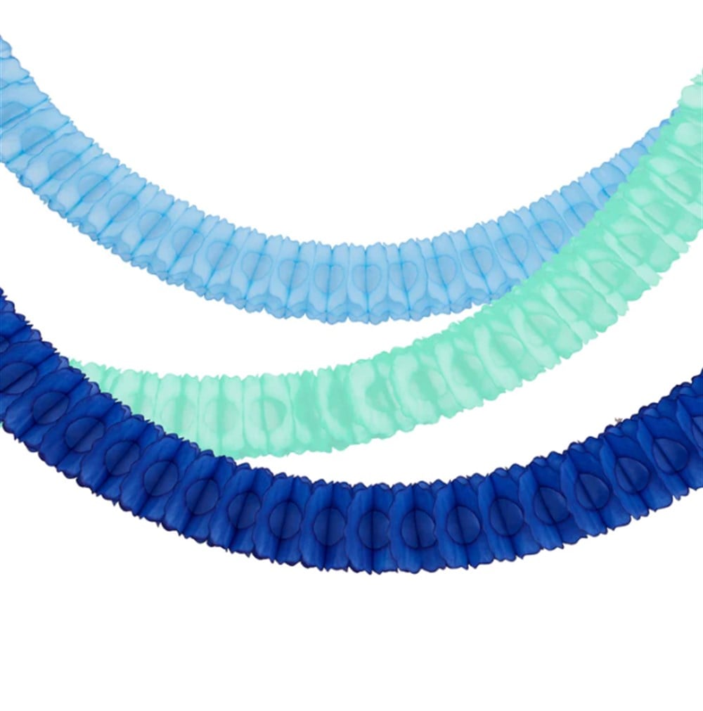 Meri Meri - 3 Blue Honeycomb Garlands - Mavi Petek Asılan Süsler - 3lü Asılan Süsler