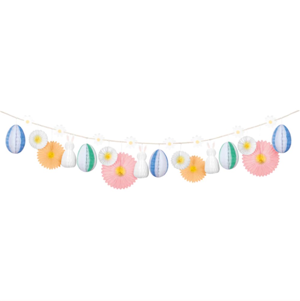 Meri Meri - Honeycomb Easter Bunny Garland - Petekli Paskalya Tavşan Asılan Süs Asılan Süsler
