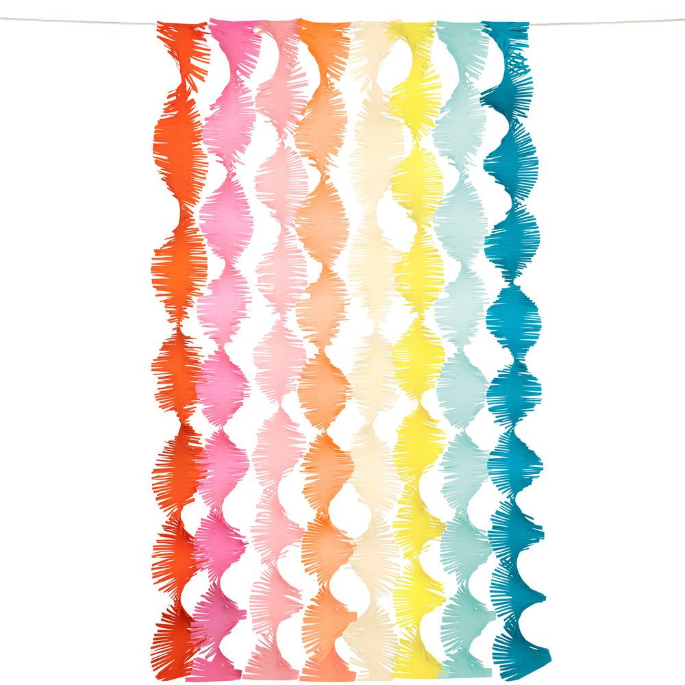Meri Meri - Rainbow Twisty Fringe Garland - Gökkuşağı Kıvrımlı Püsküllü Asılan Süs Asılan Süsler