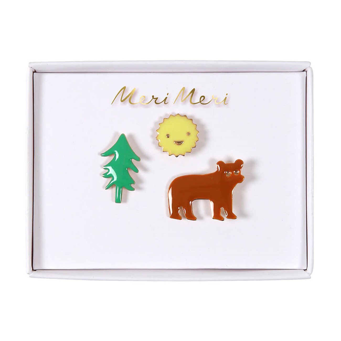 Meri Meri - Ayı & Güneş & Ağaç Broşlar