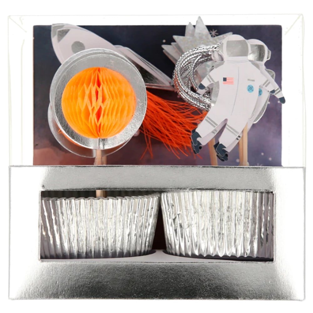 Meri Meri - Space Cupcake Kit - Uzay Cupcake Kiti -24lü Cupcake Setleri
