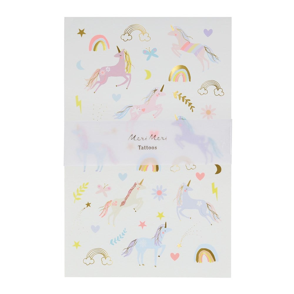 Meri Meri - Unicorn Tattoos - Unicorn Geçici Dövmeleri - 2'li Geçici Dövmeler / Tattoos
