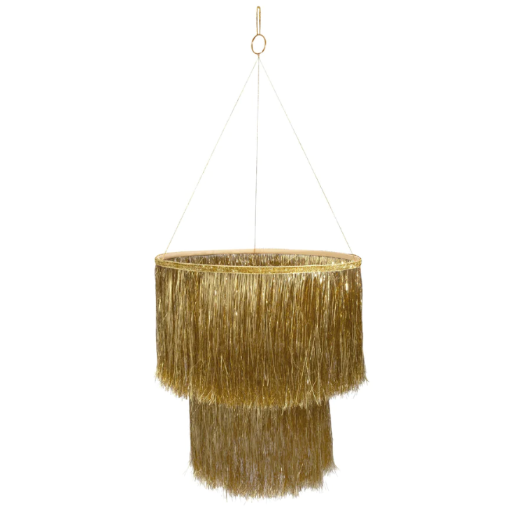 Meri Meri - Gold Tinsel Chandelier - Altın Püsküllü Süs Avize Gizden Gelenler