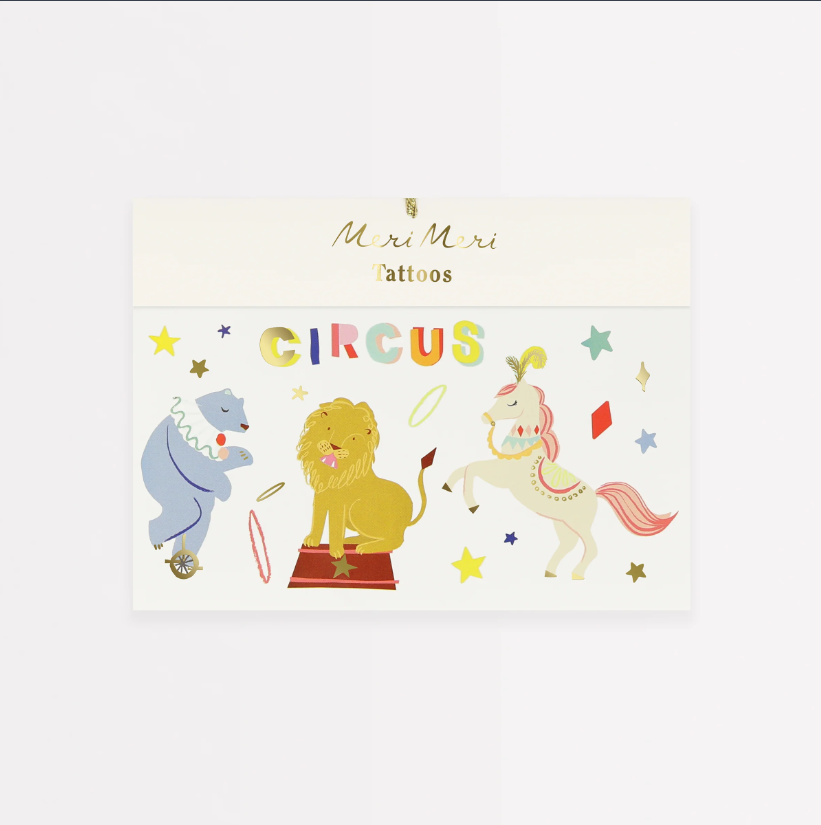 Meri Meri - Circus Temporary Tattoos - Sirk Geçici Dövmeler (x2) Kategorisiz