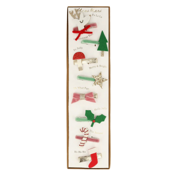 Meri MeriMeri Meri - Christmas Icon Hair Clips - Yeni Yıl Motifli Tokalar (8'li)270175
