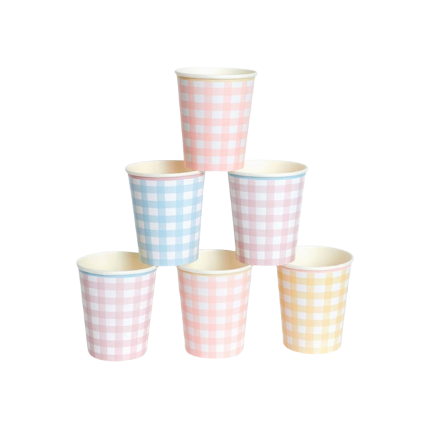 Meri MeriMeri Meri - Gingham Cups - Damalı Bardaklar - 12'li218593