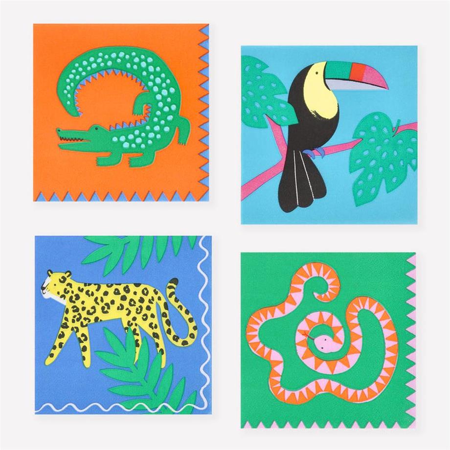 Meri MeriMeri Meri - Jungle Jamboree Large Napkins - Jungle Jamboree Peçeteler - S - 16 Adet300453