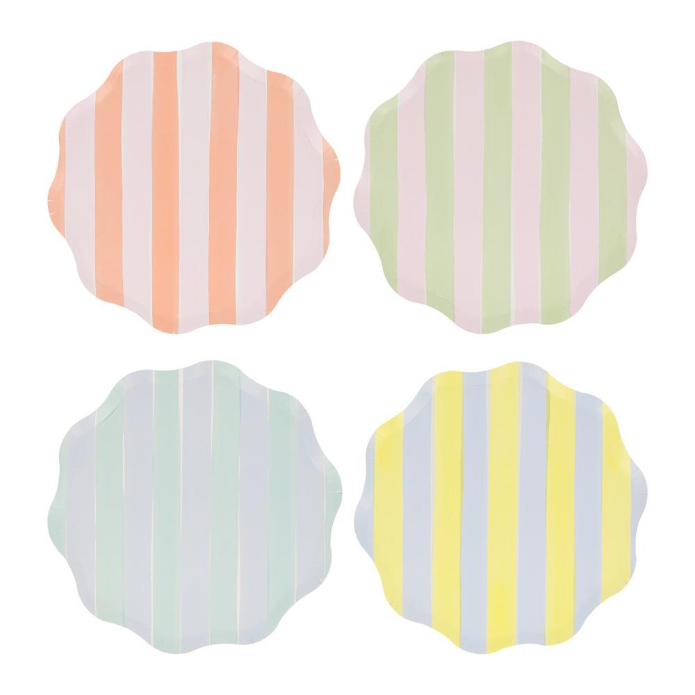 Meri MeriMeri Meri - Pastel Çizgili Tabaklar - M - 8 Adet282759