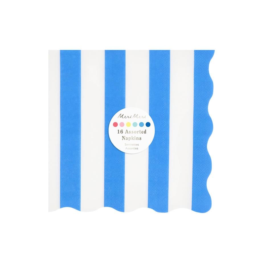 Meri MeriMeri Meri - Plaj Çizgili Peçete - L - 16 Adet300408