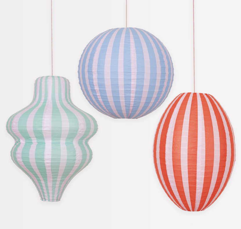 Meri MeriMeri Meri - Stripy Lanterns - Çizgili Fenerler (3'lü)275585