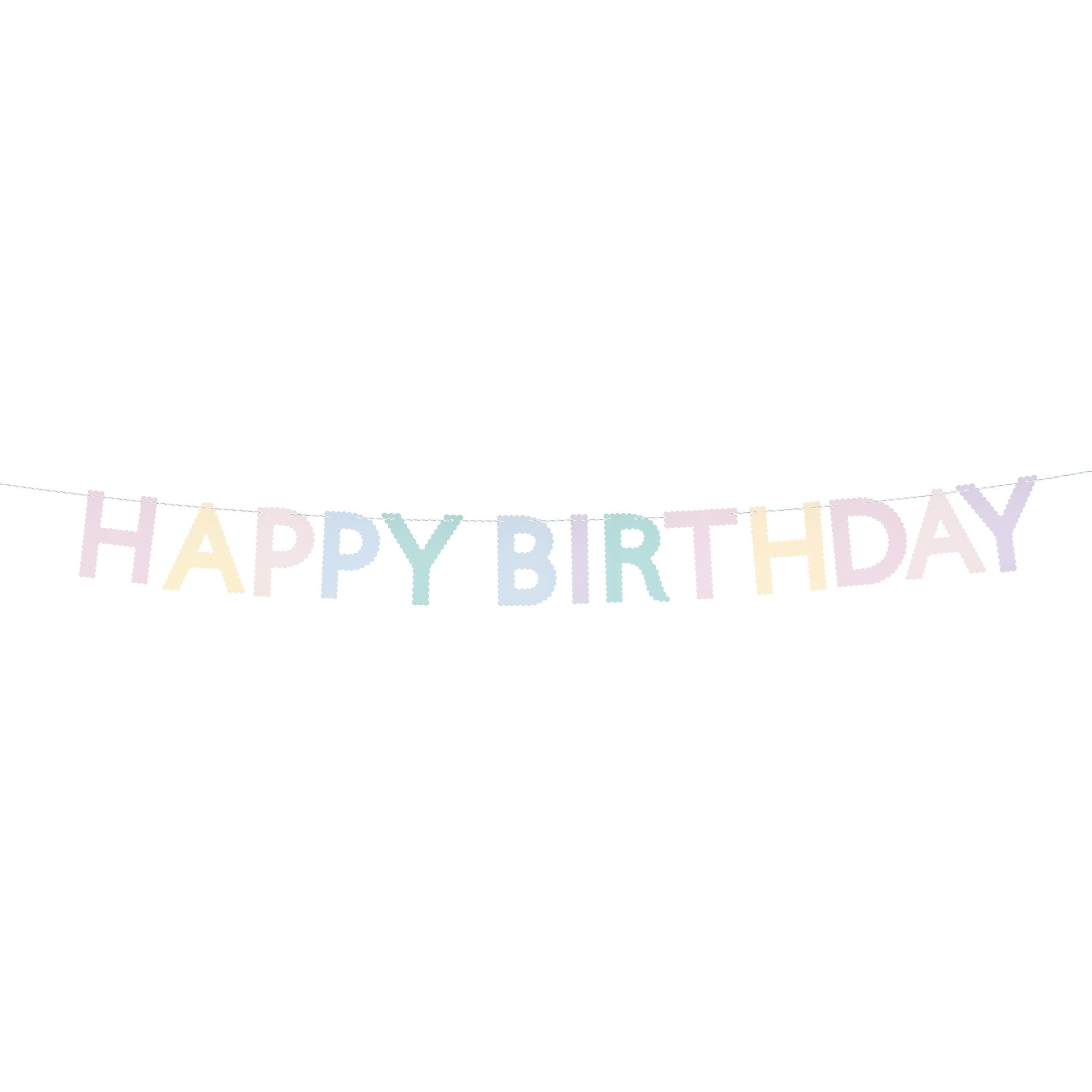 Meri MeriMeri Meri - Tırtıklı Pastel Happy Birthday Asılan Süs287961