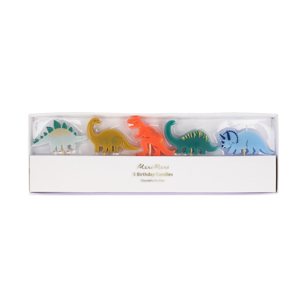 Meri Meri - Mini Dino Candles - Mini Dinozor Mumlar - 5'li Mumlar