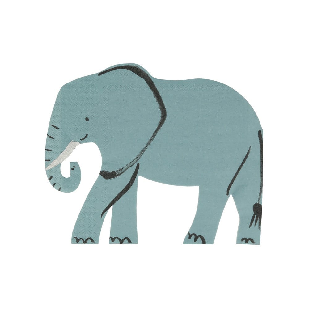 Meri Meri - Elephant Napkin - Fil Peçeteler - 16'lı Peçeteler